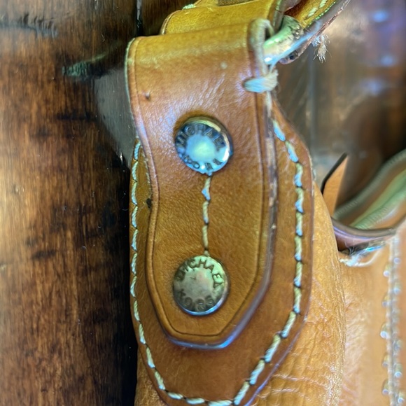 VTG MICHAEL KORS Camel Brown Leather Studded Boho Hippie Shoulder Bag Purse - Picture 13 of 16